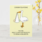 Gefeliciteerd met promotie voor Big Sister Kaart (Gele Bloem)