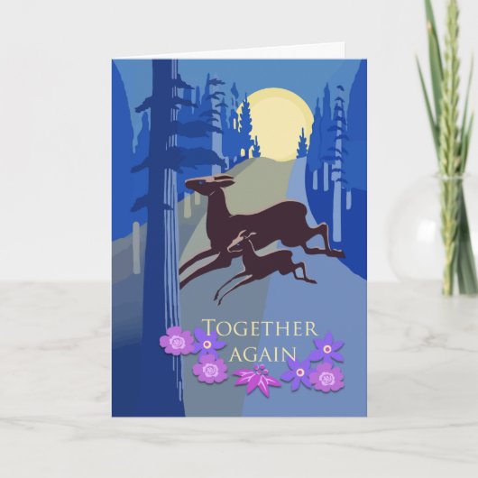 Gefeliciteerd met Reünie met Geboorte Moeder, Hert Kaart (Voorkant)