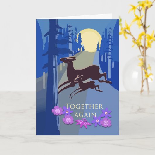 Gefeliciteerd met Reünie met Geboorte Moeder, Hert Kaart (Gele Bloem)