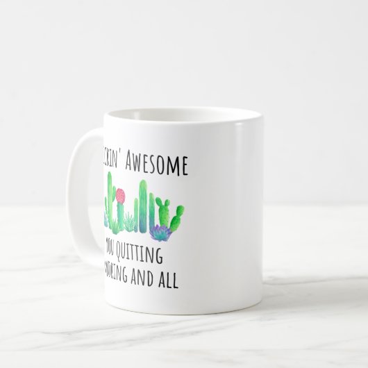 Gefeliciteerd met roken Mok cadeau stoppen (Voorkant links)