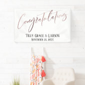 Gefeliciteerd met Roos Gold Handwriting Typografie Spandoek (Insitu)
