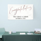 Gefeliciteerd met Roos Gold Handwriting Typografie Spandoek (Beurs)