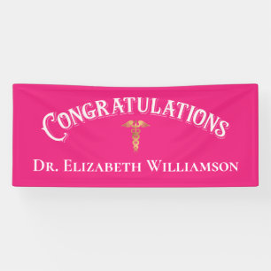 Gefeliciteerd met Roze verpleegkundige Doctor Medi Spandoek