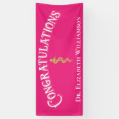 Gefeliciteerd met Roze verpleegkundige Doctor Medi Spandoek (Verticaal)