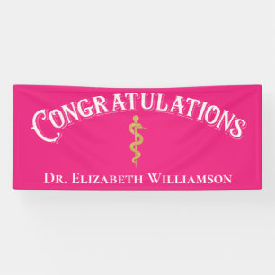 Gefeliciteerd met Roze verpleegkundige Doctor Medi Spandoek