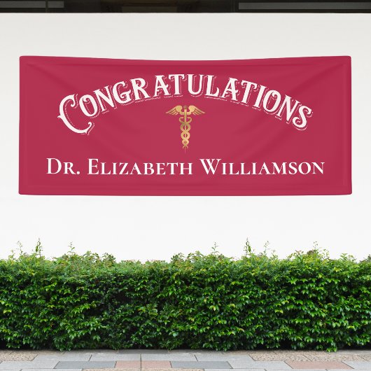 Gefeliciteerd met Roze verpleegkundige Doctor Medi Spandoek