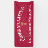 Gefeliciteerd met Roze verpleegkundige Doctor Medi Spandoek (Verticaal)