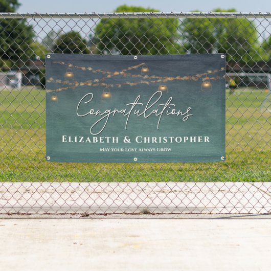 Gefeliciteerd met Rustic Tea Lights Engagement Par Spandoek (Insitu)