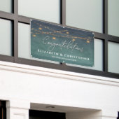 Gefeliciteerd met Rustic Tea Lights Engagement Par Spandoek (Buitenkant Gebouw)