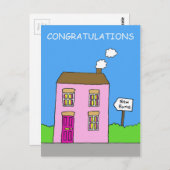 Gefeliciteerd met Samenwonen in Nieuw Huis Briefkaart (Voorkant / Achterkant)