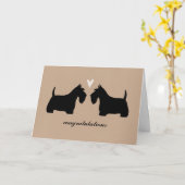 Gefeliciteerd met Scottish Terriers Wedding Kaart (Gele Bloem)
