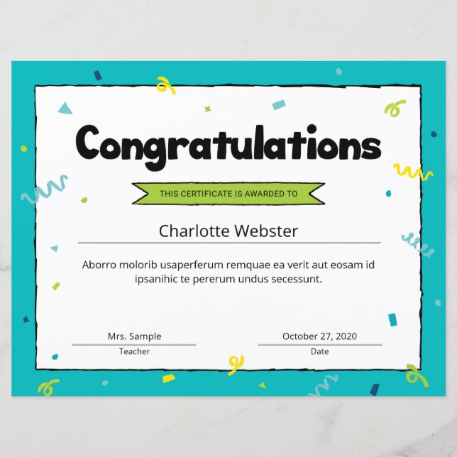 Gefeliciteerd met Sjabloon van de bekroonde erkenn (Voorkant)