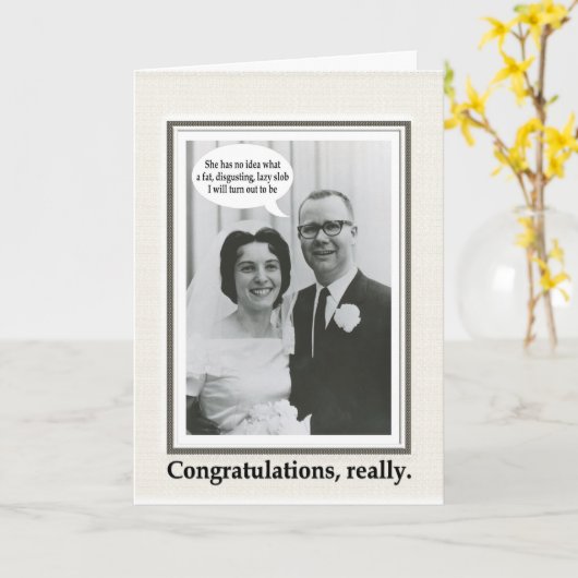 Gefeliciteerd met Slob Wedding - FUNNY Kaart (Gele Bloem)