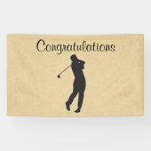 Gefeliciteerd met Tan Leather Golf Design Spandoek (Horizontaal)