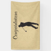 Gefeliciteerd met Tan Leather Golf Design Spandoek (Verticaal)