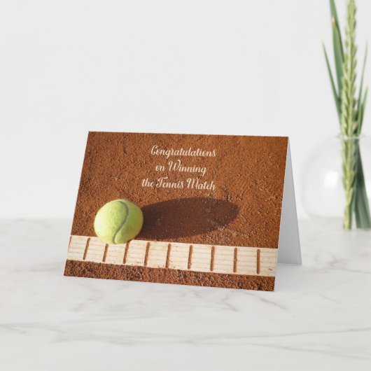 Gefeliciteerd met Tennis Match Win Kaart (Voorkant)