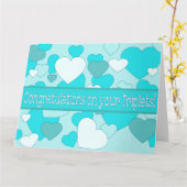 Gefeliciteerd met Triplets Baby Boys Kaart (Gele Bloem)