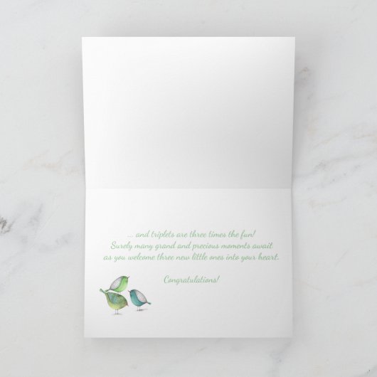 Gefeliciteerd met Triplets-GrandBaby's maken leven Kaart (Binnen)