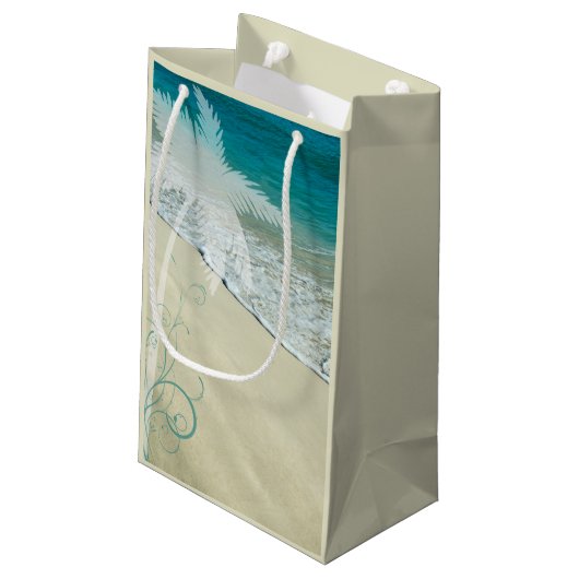 Gefeliciteerd met Tropisch Beach Weddenschap Klein Cadeauzakje (Achterkant Gekanteld)