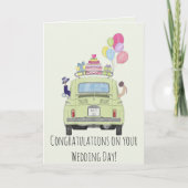 Gefeliciteerd met Trouwdag Fiat 500 Kaart (Voorkant)