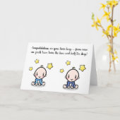 gefeliciteerd met twee baby , joch twins card kaart (Gele Bloem)