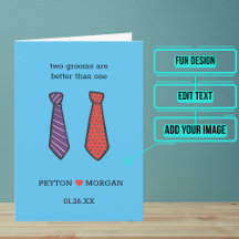 Gefeliciteerd met twee Grooms-huwelijksdag