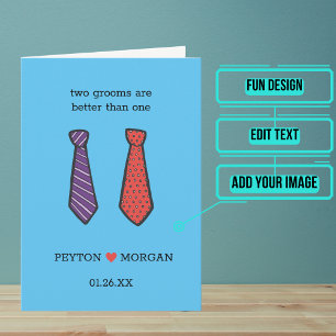 Gefeliciteerd met twee Grooms-huwelijksdag Kaart