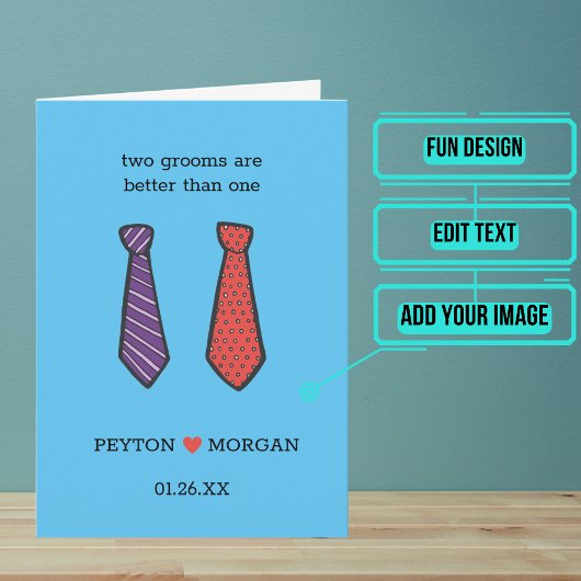 Gefeliciteerd met twee Grooms-huwelijksdag Kaart