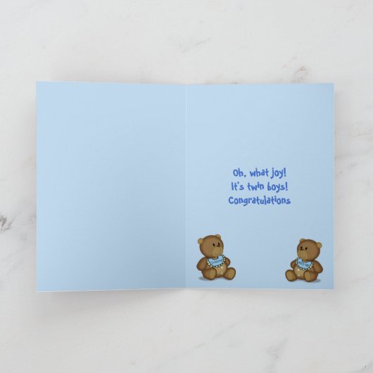 Gefeliciteerd met twee jongens kaart (Binnen)