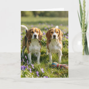Gefeliciteerd met twee nieuwe honden! Welkom Beagl Kaart
