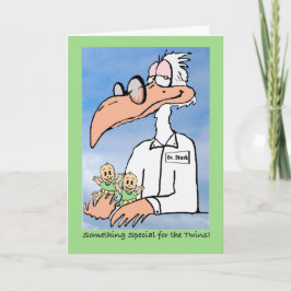 Gefeliciteerd met Tweelingen (algemeen), Ooievaar  Kaart