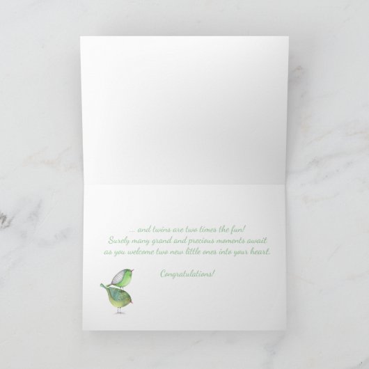 Gefeliciteerd met tweelingen-kleinbaby's maken lev kaart (Binnen)