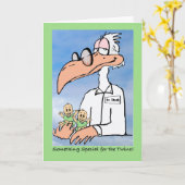 Gefeliciteerd met Twins (generiek), Stork Cartoon Kaart (Gele Bloem)