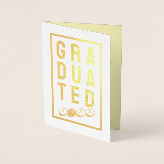 Gefeliciteerd met uw afstuderen. Een afstudeerkaar Folie Kaarten (Voorkant)