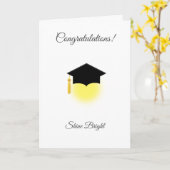 Gefeliciteerd met uw afstuderen op wit kaart (Gele Bloem)