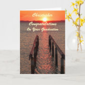 Gefeliciteerd met uw Afstuderen Oranje zonsonderga Kaart (Gele Bloem)