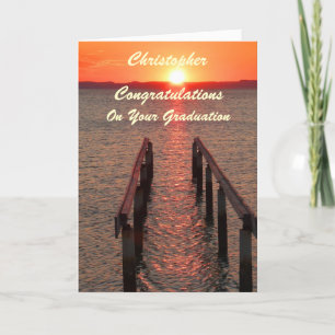 Gefeliciteerd met uw Afstuderen Oranje zonsonderga Kaart