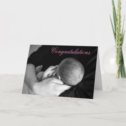 Gefeliciteerd met uw Baby Meisje Kaart (Voorkant)