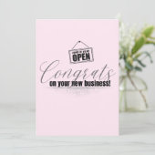 Gefeliciteerd met uw bedrijf Pink Typography Kaart (Staand voorkant)