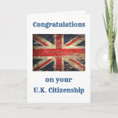 Gefeliciteerd met uw Britse Citizenship Union Jack Kaart (Voorkant)