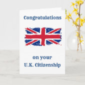 Gefeliciteerd met uw Britse Citizenship Union Jack Kaart (Gele Bloem)
