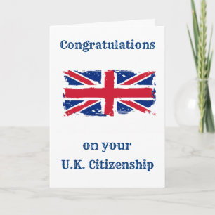 Gefeliciteerd met uw Britse Citizenship Union Jack Kaart