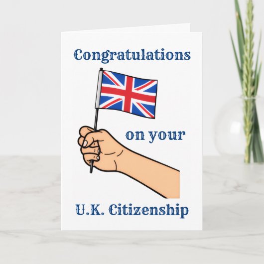 Gefeliciteerd met uw Britse Citizenship Union Jack Kaart (Voorkant)