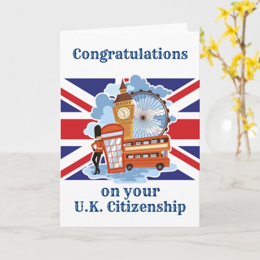 Gefeliciteerd met uw Britse staatsburgerschap Lond Kaart (Gele Bloem)
