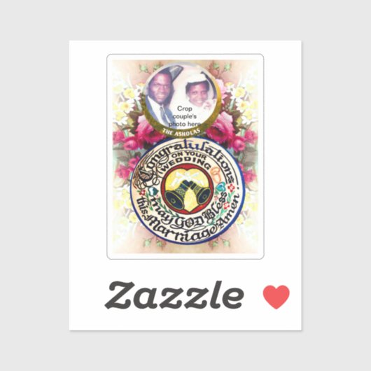 Gefeliciteerd met uw bruiloft Custom-Cut Sticker (Vel)