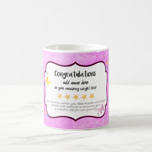 Gefeliciteerd met uw dieet gewichtsverlies koffiemok