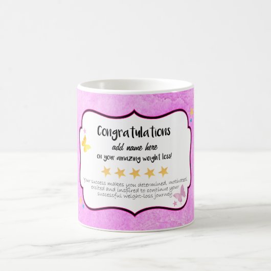 Gefeliciteerd met uw dieet gewichtsverlies koffiemok (Center)
