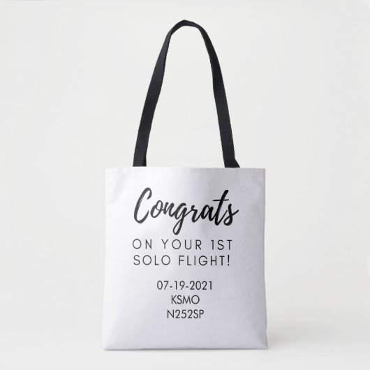 Gefeliciteerd met uw eerste solo - aanpasbaar tas (Voorkant)