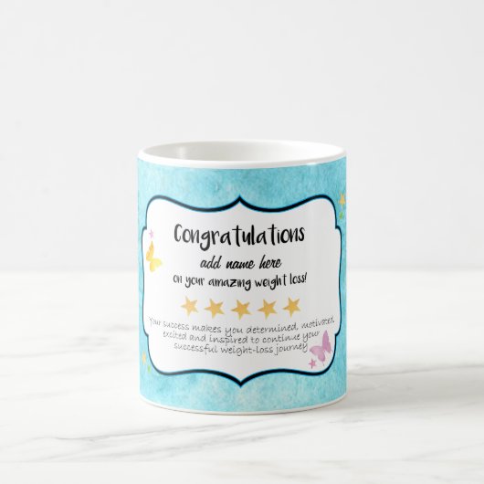 Gefeliciteerd met uw geweldige dieet gewichtsverli koffiemok (Center)
