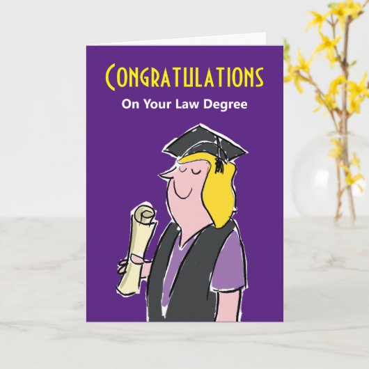 Gefeliciteerd met uw graad in de rechten kaart (Gele Bloem)